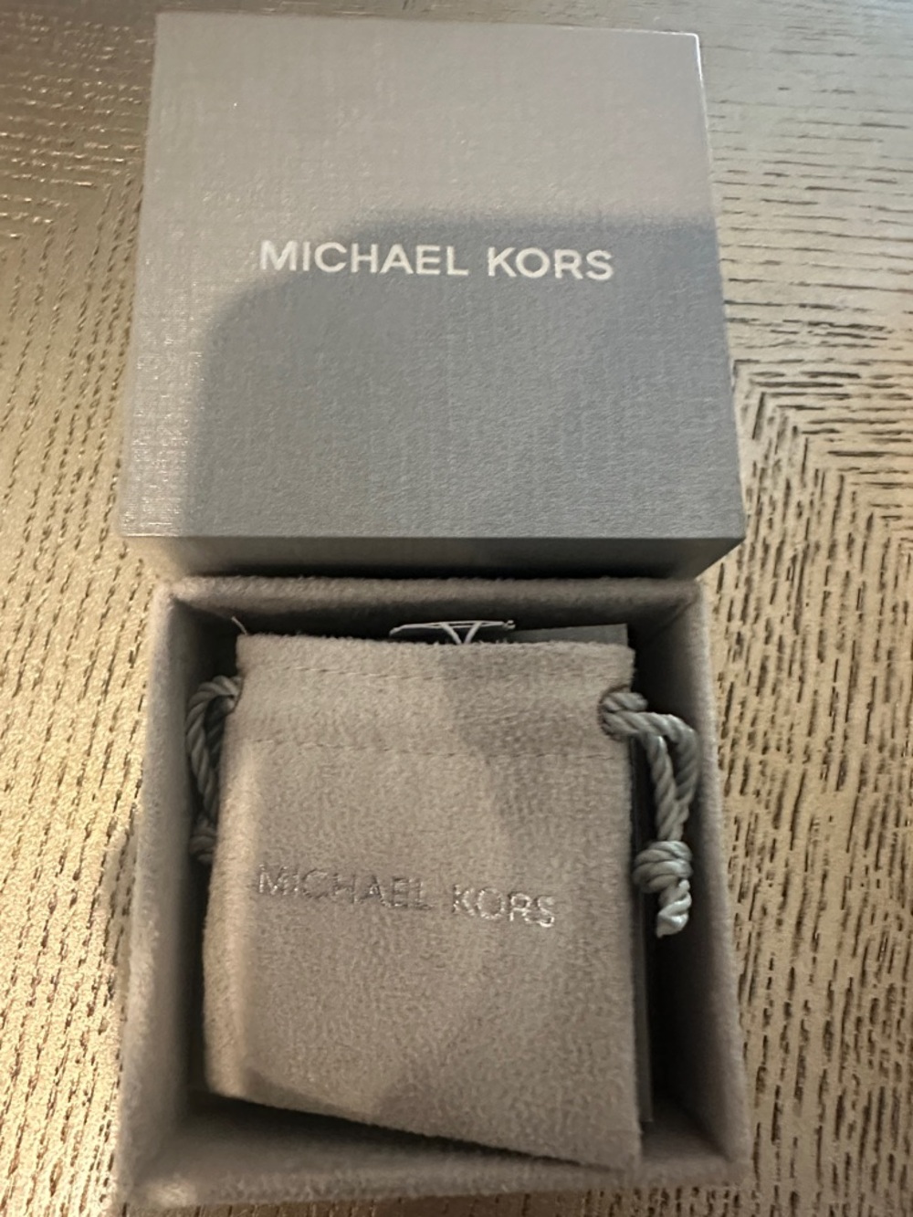 Michael Kors women’s earrings with Gray Jewelry Box and Drawstring Pouch